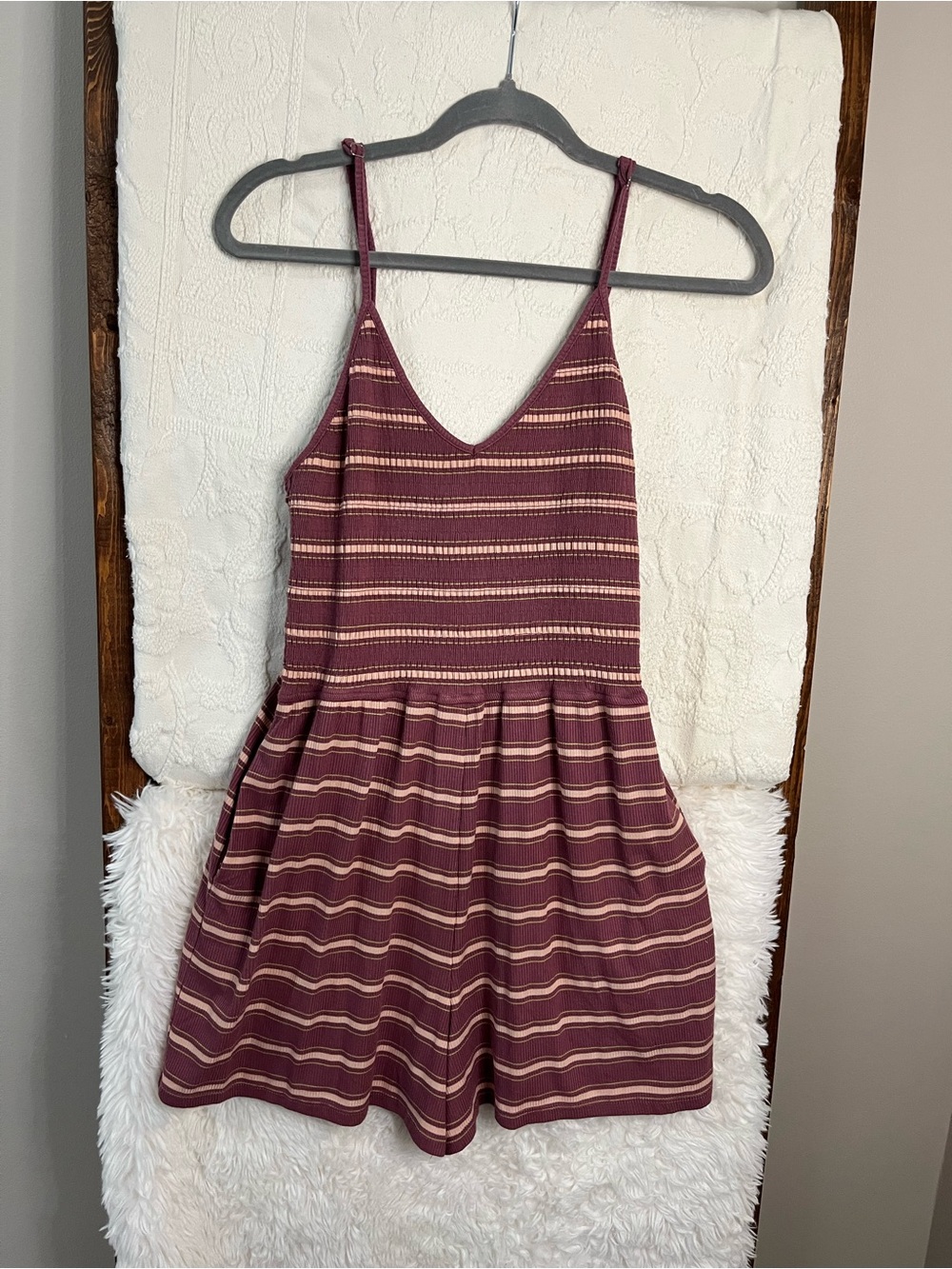 Wild Fable Striped Smocked Romper with Pockets - Medium
